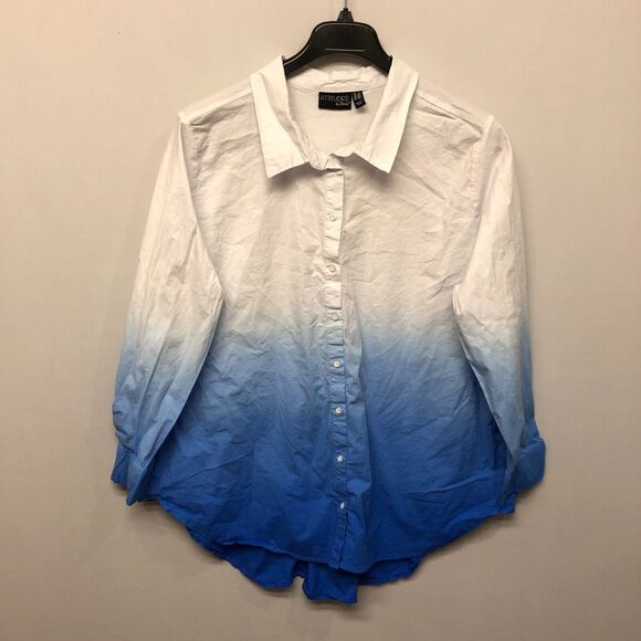 Attitudes by Renee Women Blouse Top Button Shirt Size 2X Cotton Blend B313 -8 - Picture 1 of 14